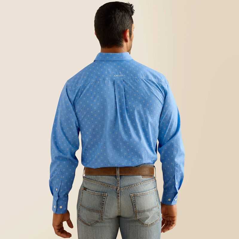 Ariat Wrinkle Free Russel Fitted Shirt Regatta | 085GNQXOD