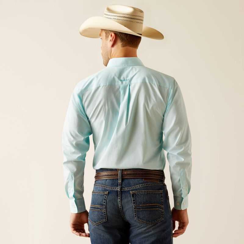 Ariat Wrinkle Free Shepard Fitted Shirt Blue | 637KHFJZL