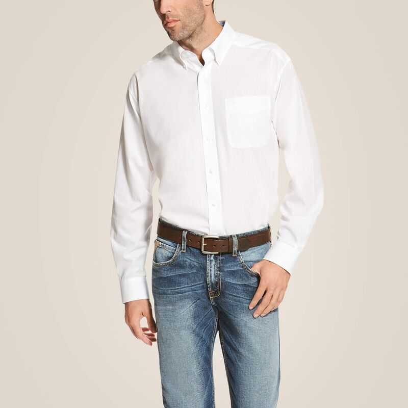 Ariat Wrinkle Free Solid Shirt White | 097ZJHODY