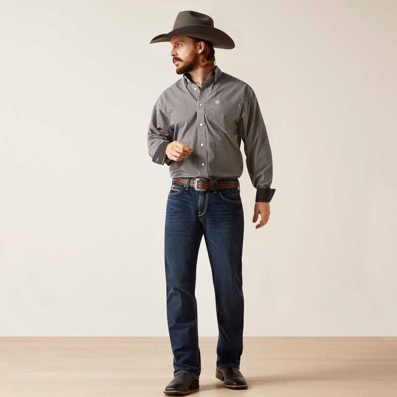 Ariat Wrinkle Free Ved Classic Fit Shirt White | 987YRQUZJ