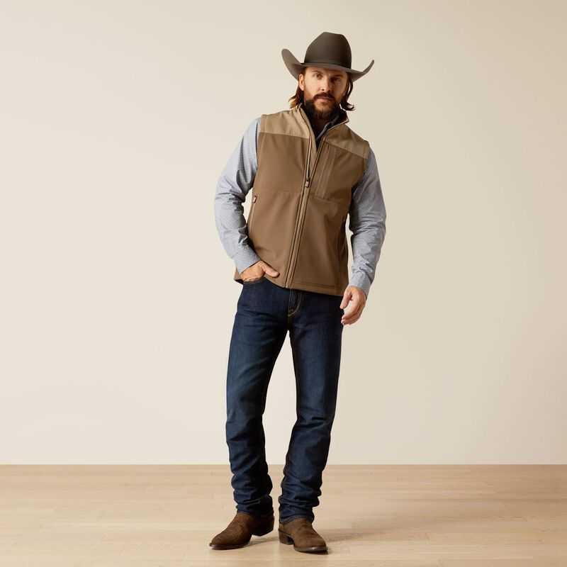 Ariat Wyatt Softshell Vest Brown | 295XCNRFU