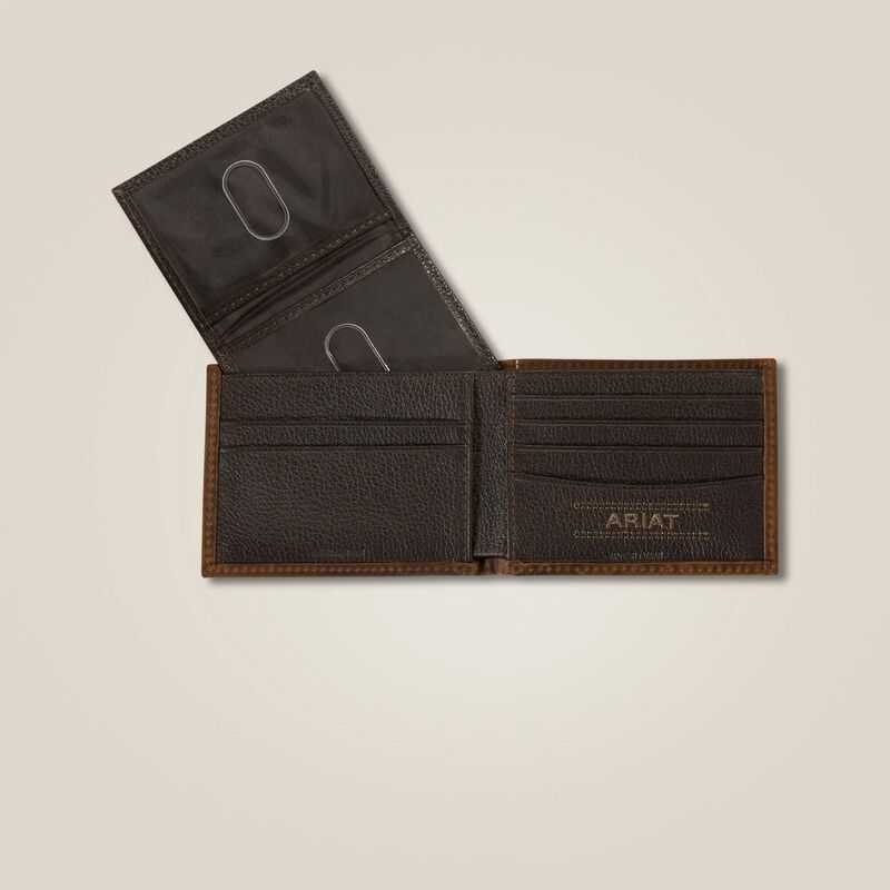 Ariat Yellow logo bifold wallet Brown | 654XTHMCP